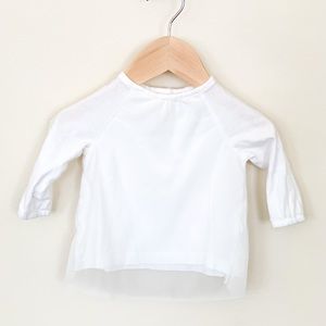 Carter’s | Baby Girl Long Sleeve White Shirt 6 M